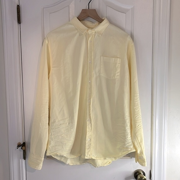 Frank & Eileen | Luke Button Down 100% Cotton Butter Yellow Shirt Size XL Casual - Picture 2 of 9
